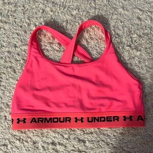 Under Armour Neon Pink Compression Sports Bra - Size M